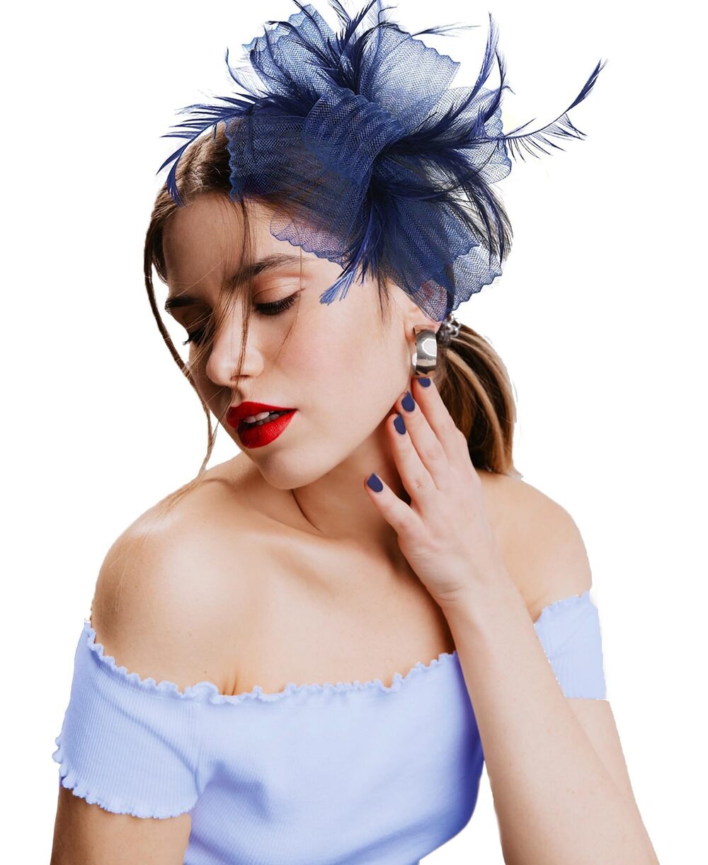 8808 Derby Hat 20s 50s Vintage Fascinator Hat with Headband and Clip